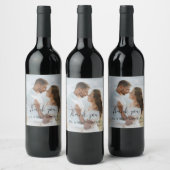 Custom Wedding Bride and Groom's Photo ワインラベル (ボトル)