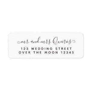 Custom Wedding Calligraphy氏夫人のモダンなフォントの上品 ラベル