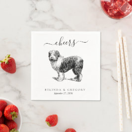 Custom Wedding Cheers Dog Animal Pet Illustration スタンダードカクテルナプキン