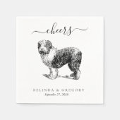 Custom Wedding Cheers Dog Animal Pet Illustration スタンダードカクテルナプキン (正面)