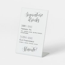 Custom Wedding Cocktail menu