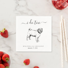 Custom Wedding Dog I Do Animal Pet Illustration スタンダードカクテルナプキン