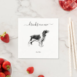 Custom Wedding Drinks On Me Dog Animal Pet  スタンダードカクテルナプキン