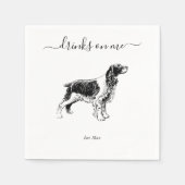 Custom Wedding Drinks On Me Dog Animal Pet  スタンダードカクテルナプキン (正面)