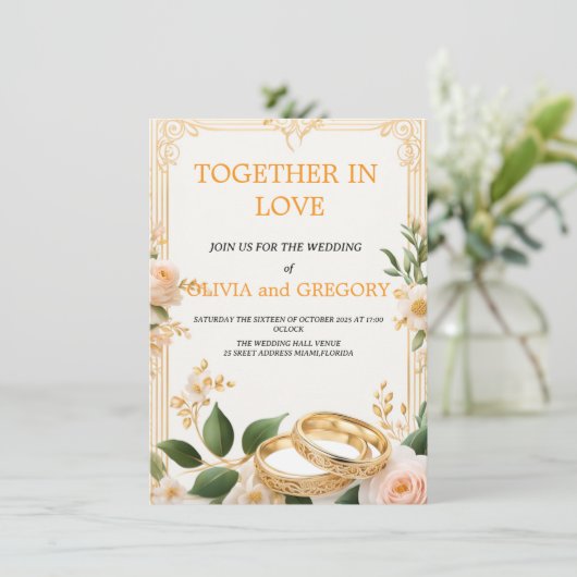 Custom Wedding Invitation Cards | Personalized  招待状 (スタンド正面)