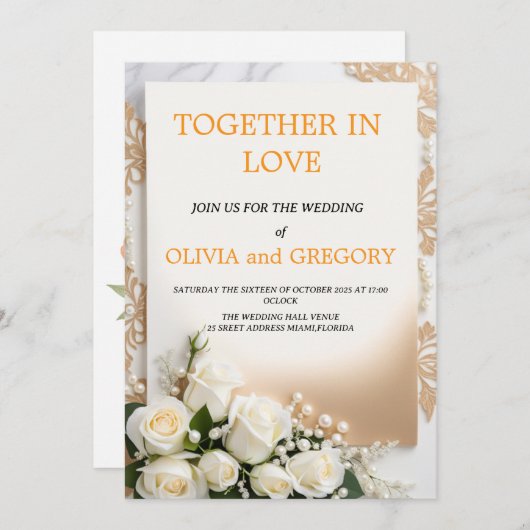 Custom Wedding Invitation Cards | Personalized 招待状 (正面/裏面)