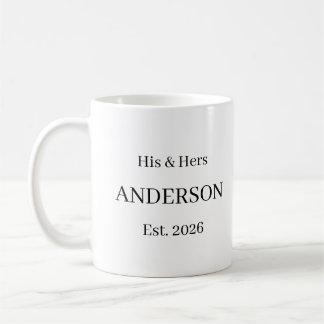 Custom Wedding Last Name Coffee Gift コーヒーマグカップ