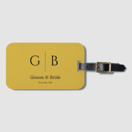 Custom Wedding Luggage Tag Metallic Gold Elegant ラゲッジタグ