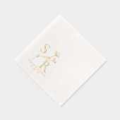 Custom wedding Monogram | initials, names & date 箔ナプキン (右)