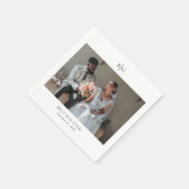 Custom Wedding Monogrammed Photo Best Day Ever スタンダードカクテルナプキン (角)
