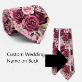 Custom Wedding Name on Back of Neck Tie ネクタイ