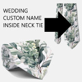 Custom Wedding Name on Back of Neck Tie ネクタイ