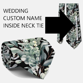 Custom Wedding Name on Back of Neck Tie ネクタイ