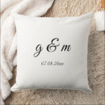 Custom Wedding Name Throw Pillow – Personalized  クッション<br><div class="desc">Celebrate love with a custom embroidered pillow featuring the couple’s names and wedding date. Perfect for weddings,  anniversaries,  or bridal showers,  this pillow is a unique keepsake to cherish forever. Soft,  stylish,  and romantic – it adds warmth to any home décor.</div>
