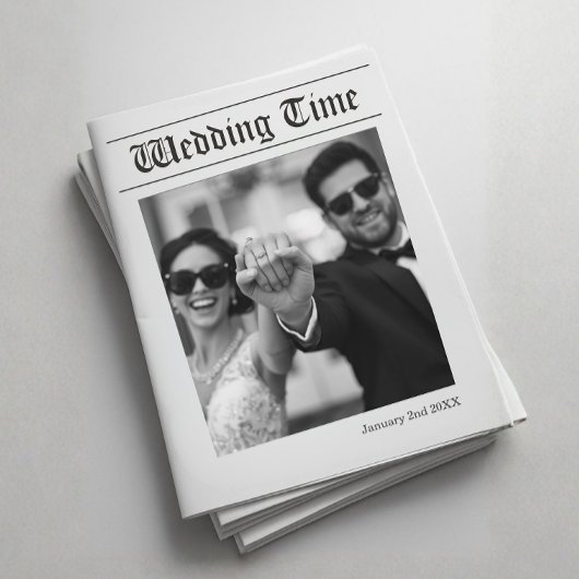 Custom Wedding Newspaper - Fun Guest Activity Book 招待状