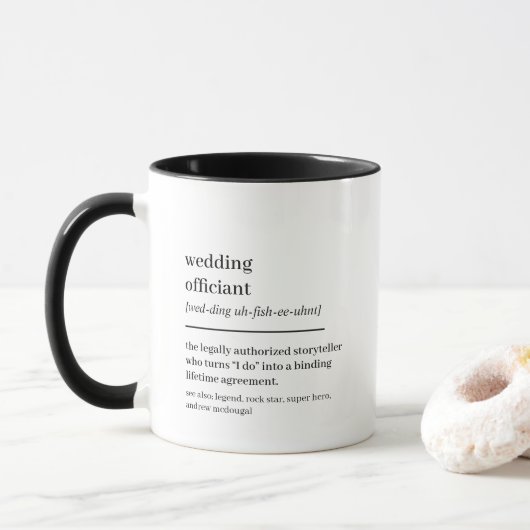 Custom Wedding Officiant Gift Funny Definition マグカップ (ドーナツ)