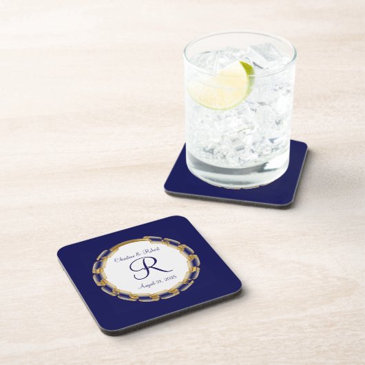 Custom wedding or anniversary plastic コースター (右側)