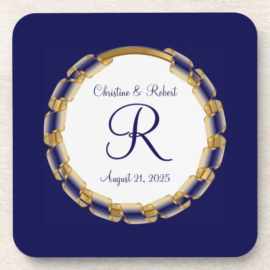 Custom wedding or anniversary plastic コースター (正面)