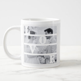 Custom Wedding Photo "LOVE" ジャンボコーヒーマグカップ