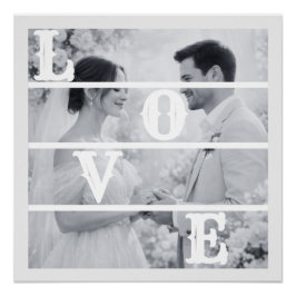 Custom Wedding Photo "LOVE" ポスター