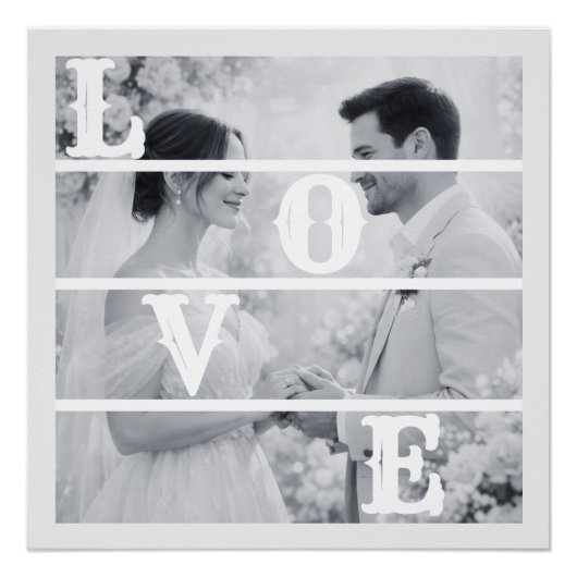 Custom Wedding Photo "LOVE" ポスター (正面)