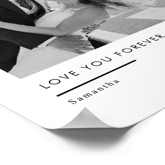 Custom Wedding Photo – Love You Forever ポスター (角)