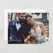 Custom Wedding Photo Thank You Postcards ポストカード (正面/裏面)