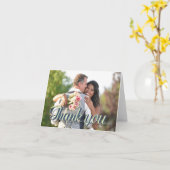 Custom Wedding Photo Thank You Text Overlay カード (黄色い花)