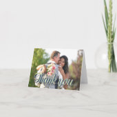 Custom Wedding Photo Thank You Text Overlay カード (正面)