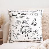 Custom Wedding Pillow Cover – Personalized Couple  クッション