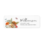Custom Wedding Return Labels | Woodland Mushrooms ラベル (正面)