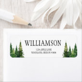 Custom Wedding Return Labels | Woodland Trees ラベル (インサイチュ)