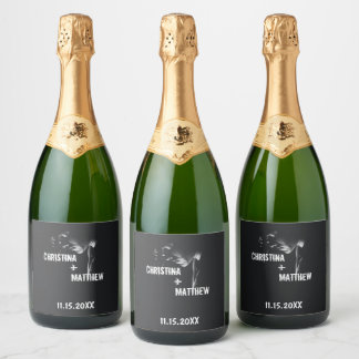 Custom Wedding Romantic Sparkling Wine Label スパークリングワインラベル
