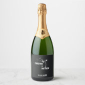 Custom Wedding Romantic Sparkling Wine Label スパークリングワインラベル (正面)