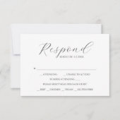 Custom Wedding RSVP Cards Navy Blue (正面)