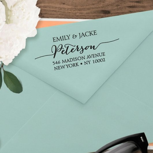 Custom Wedding Rubber Stamp Monogram Elegant ラバースタンプ