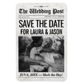 Custom Wedding Save the Date Invitation Newspaper  マグネット (縦)
