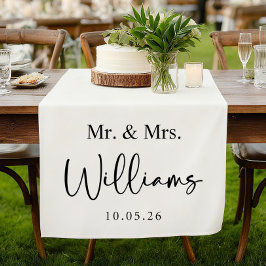 Custom Wedding Table Runner, Fabric Welcome Banner ショートテーブルランナー
