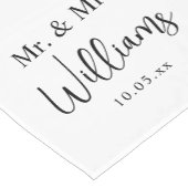 Custom Wedding Table Runner, Fabric Welcome Banner ショートテーブルランナー (コーナー)