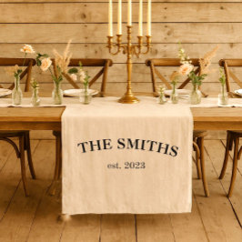 Custom Wedding Table Runner Sign Fabric Last Name  ショートテーブルランナー