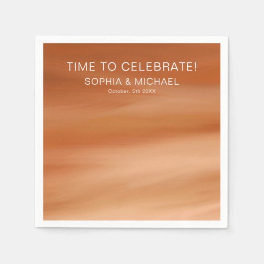 Custom Wedding Template Terracotta Autumn Fall スタンダードカクテルナプキン (正面)