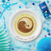 CUSTOM WEDINGプレート9"金ゴールドYinYang doves調和 ペーパープレート (パーティー)