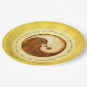 CUSTOM WEDINGプレート9"金ゴールドYinYang doves調和 ペーパープレート (アングル)