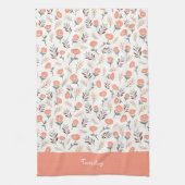 Custom Weekday Towel – Red Poppies キッチンタオル (縦)