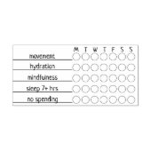 Custom Weekly Habit Tracker | 3" x 1.5" Journal ラバースタンプ (インプリント)