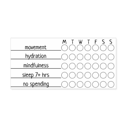Custom Weekly Habit Tracker | 3" x 1.5" Journal ラバースタンプ (インプリント)