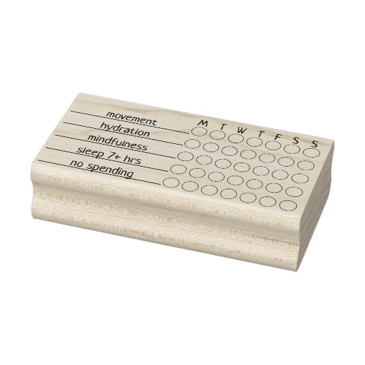 Custom Weekly Habit Tracker | 3" x 1.5" Journal ラバースタンプ (スタンプ)