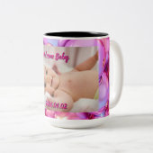 Custom Welcome Baby Photo & Text Mug ツートーンマグカップ (正面右)