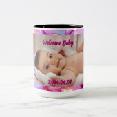 Custom Welcome Baby Photo & Text Mug ツートーンマグカップ (中央)