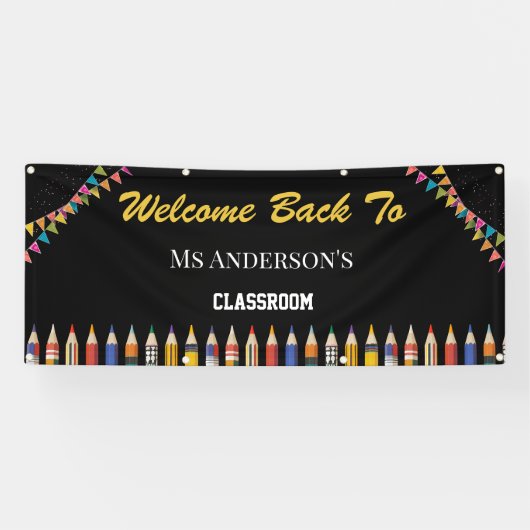custom welcome back to the classroom teacher name 横断幕 (横)
